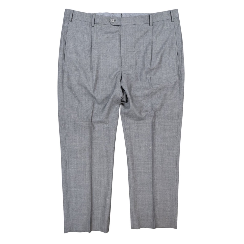 J. Hilburn Dress Pants Mens W42 Grey Wool Vitale‎ Barberis Canonico Slacks
